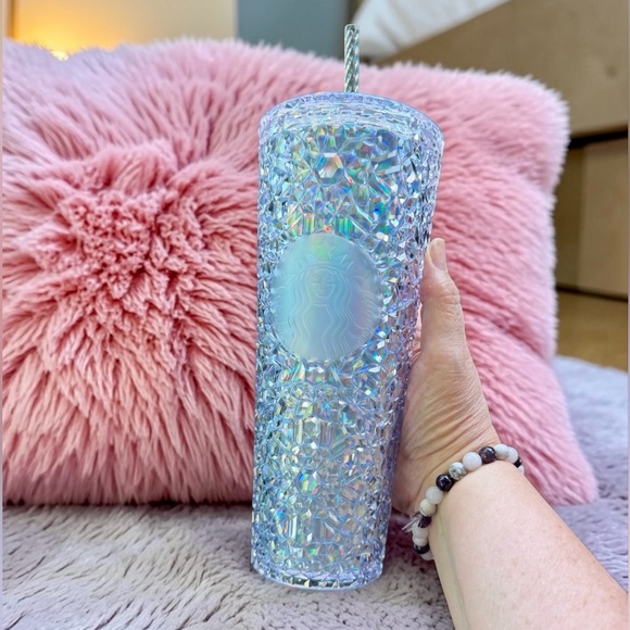 Starbucks Accessories - Starbucks Silver Iridescent Gem Tumbler With Straw Holiday Christmas New